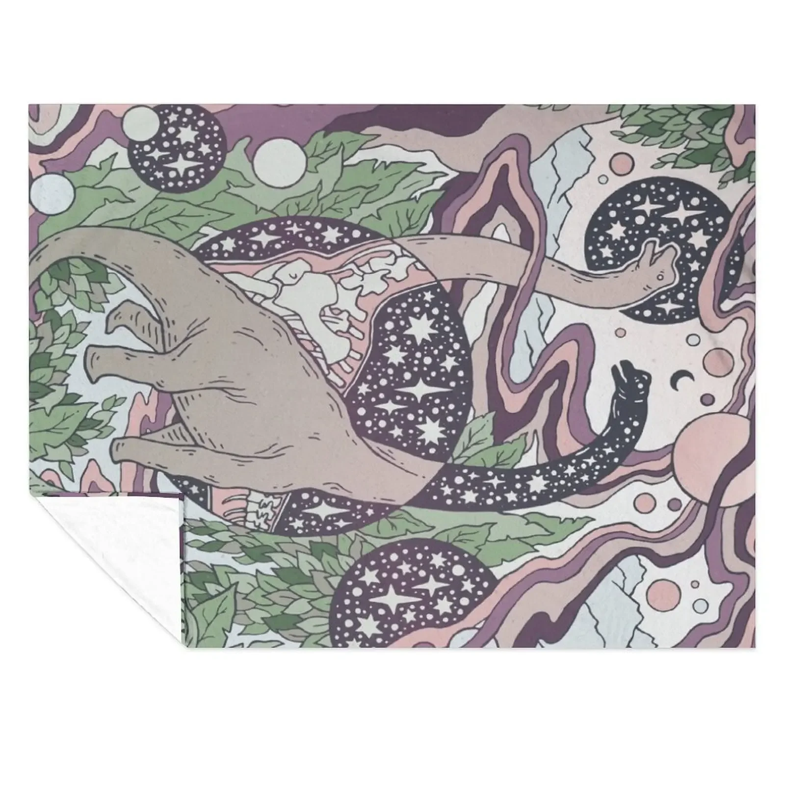 

Jurassic Portal | Purple Haze Palette | Dinosaur Science Fiction Art Throw Blanket Luxury Thicken Luxury Designer Blankets