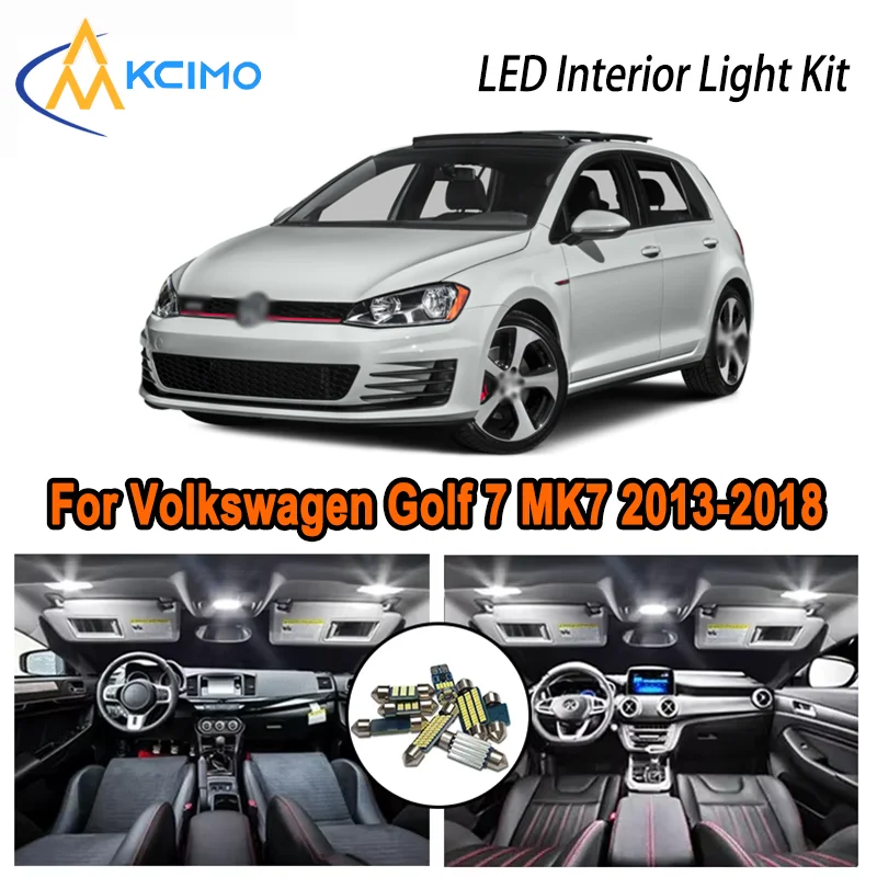 

For Volkswagen Golf 7 MK7 2013-2018 2014 2015 2016 2017 2018 LED Interior Dome Map Trunk Light Kit Car Led Lamps Canbus No Error
