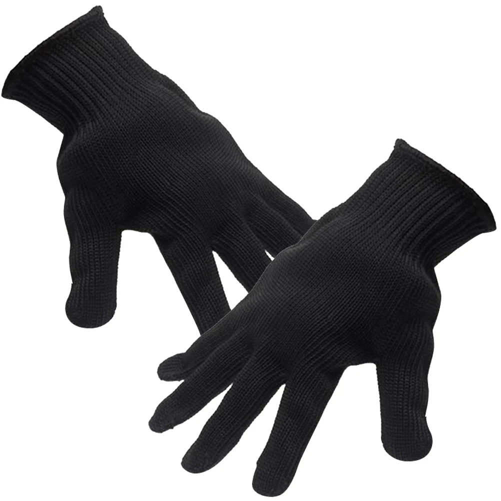 

Pair of Cut Resistant Gloves Level 5 Black Breathable Lightweight Safety Gloves for Slicing Kitchen Work Carpentry Protection