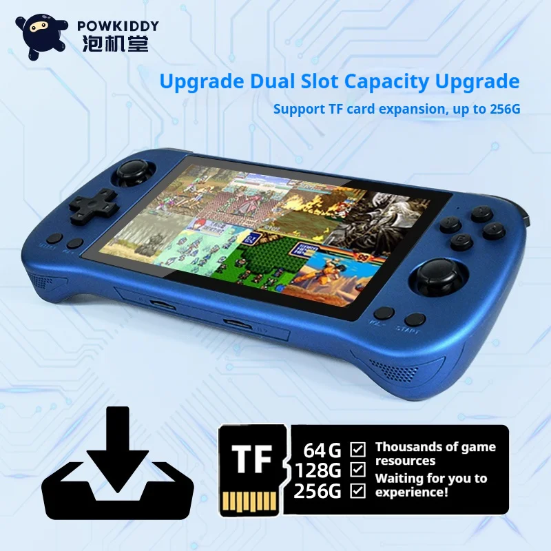 POWKIDDY X55 5.5 Inch Portable Handheld Game Console 1280*720 IPS Screen Open-Source Retro 256GB High-Capacity Boys Gifts