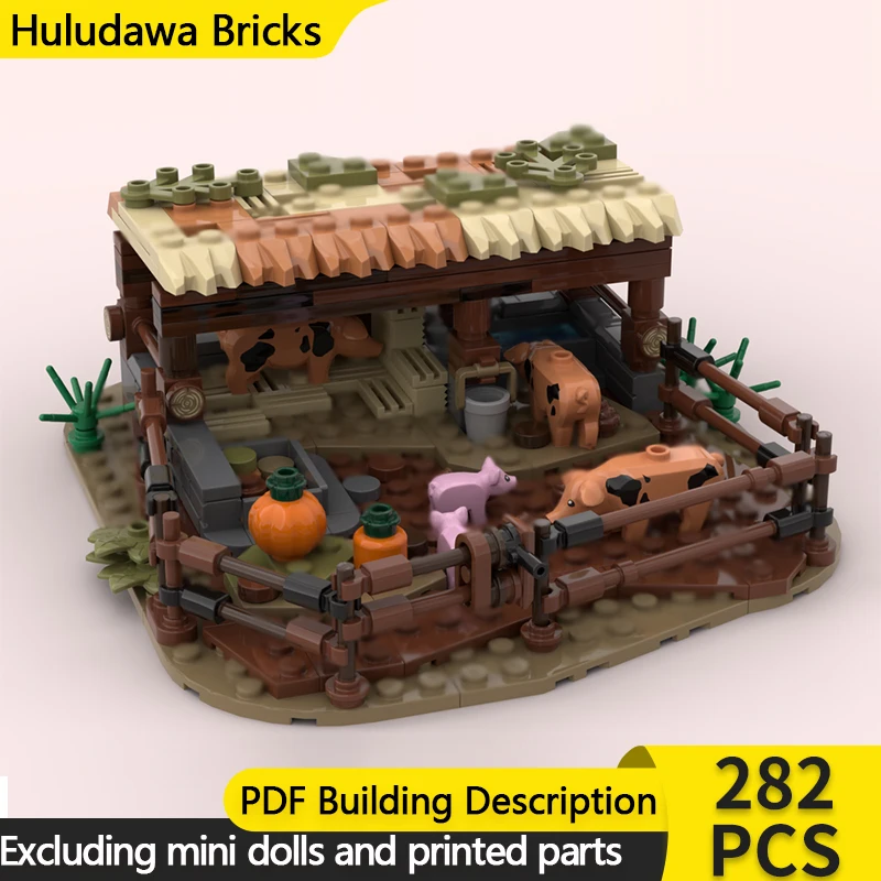 

Средневековый замок, модель MOC, строительные кирпичи, городская ферма, копилка, модульная технология, детские праздничные подарки, сборные игрушки, костюм