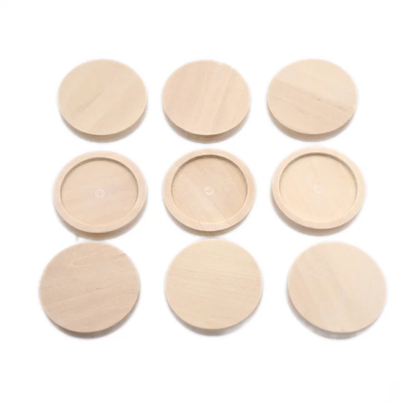 10pcs 30mm/35mm Wood Circles Unfinished Birch Plaques Wooden Circles for Crafts and Blank Sign Rounds