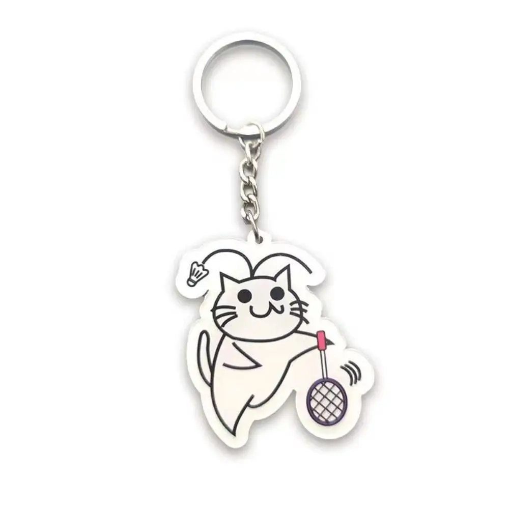 

Double Sided Badminton Keyring DIY Cat Play Badminton Badminton Keychain Cute Acrylic Badminton Key Chains