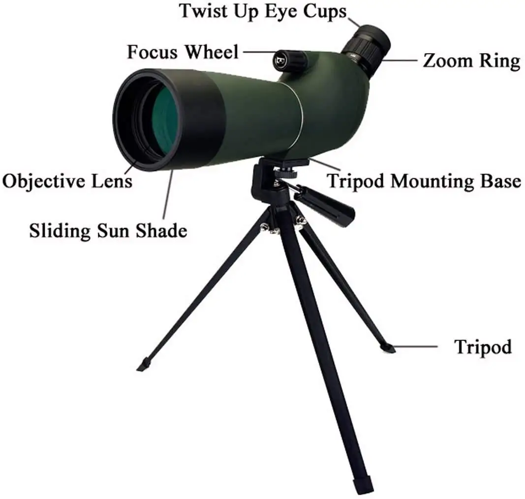 SVBONY SV28 Spotting Scope 20-60x60 with Tabletop Tripod HD IP65 Waterproof Suitable for Target Shooting Hunting Bird Watchi