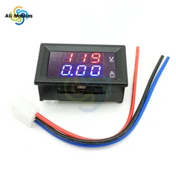 DC120V 100A LED Dual Display Voltage Detector Current Meter Digital Voltmeter Ammeter Panel Amp Volt Gauge Red Blue LED