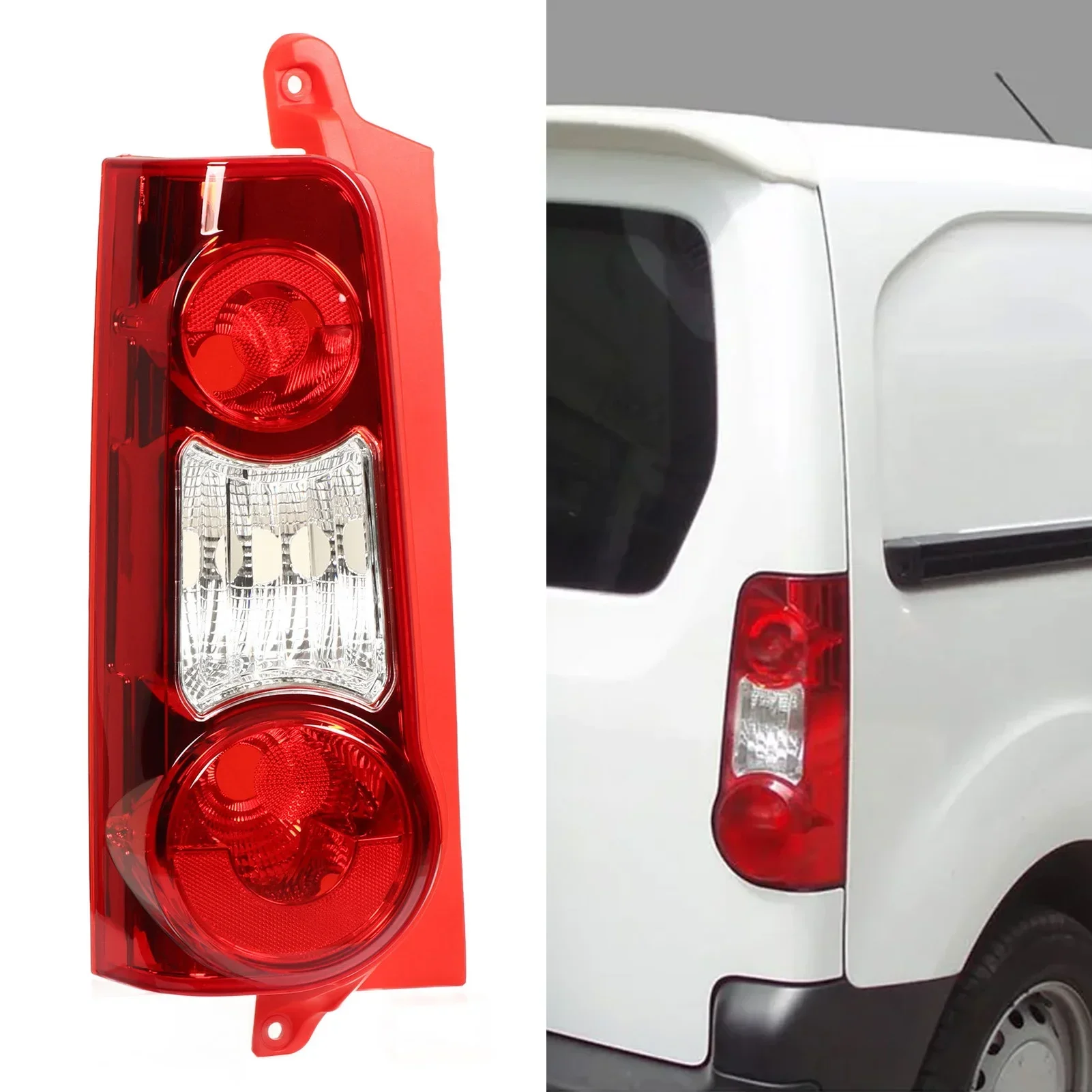 Car Taillight 6351FJ Waterproof Brake Light Car Signal Lamp Shell Replacement For PEUGEOT PARTNER 2008-2012, Left or Right