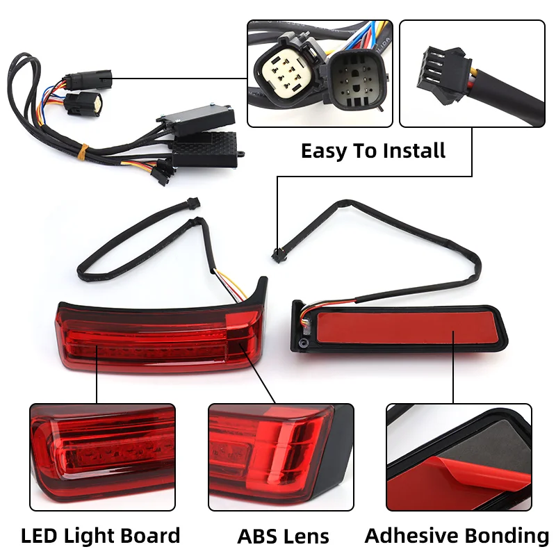 Motorcycle Saddle Bag Luggage Turn Signal Lights Lamp Rear LED Light For Harley Touring Street Glide Road King CVO 2014-2022