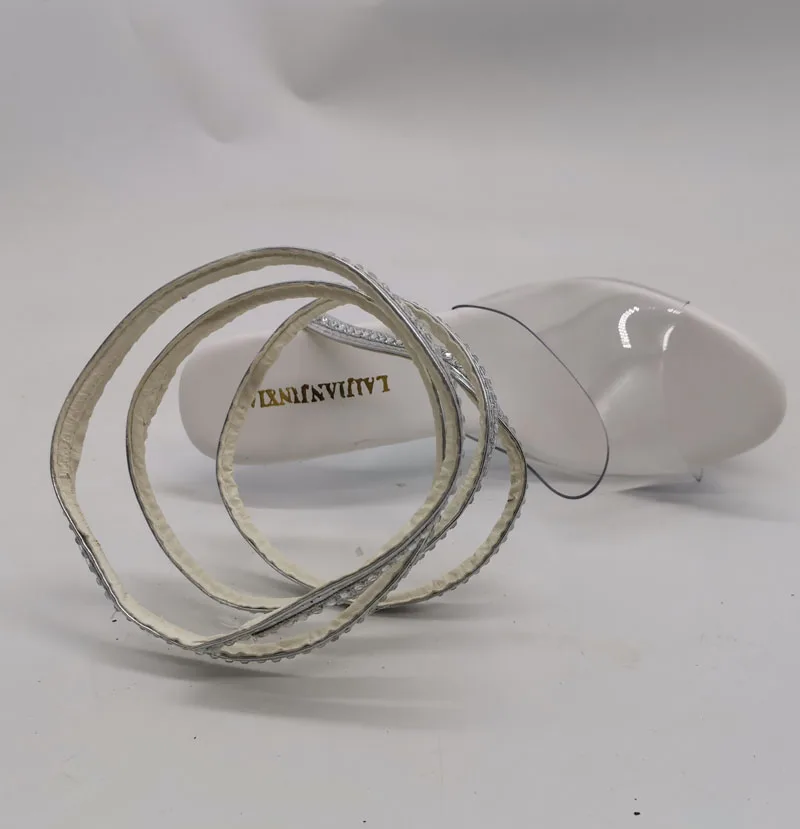 Sandal wanita berlian imitasi kulit paten elegan ringkas 6 inci sepatu hak Super tinggi semua cocok Fetish seksi 15cm dewasa baru