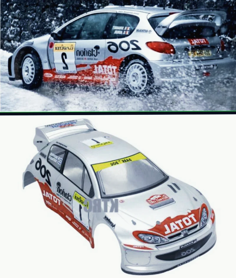 Dla 1/10 Płaski samochód sportowy Drift Car Rally Car Shell Citroen Citroen 206 Peugeot Electric Touring Shell Akcesoria do modernizacji