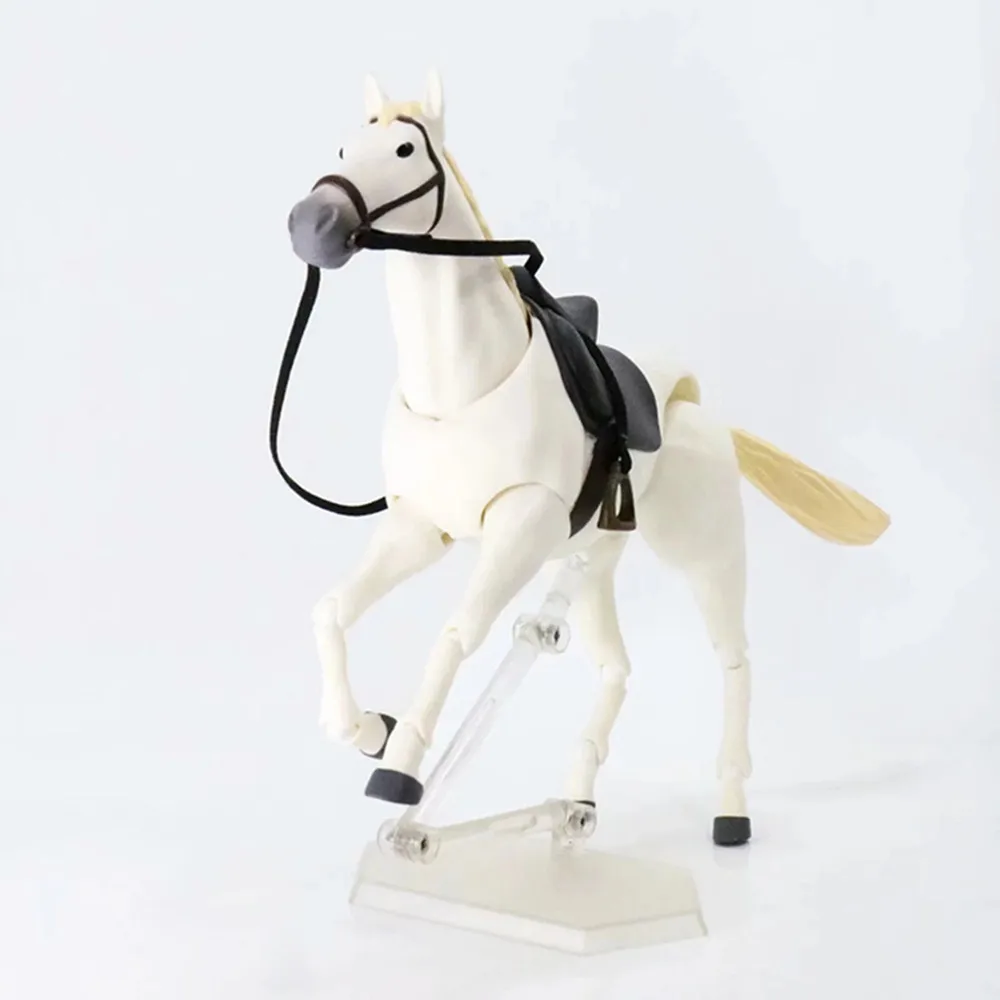 Anime Paard 246 wit en bruin PVC action karakter model speelgoed die kan spelen met Kuncan's lichaam Action Figure Model Speelgoed 16 cm