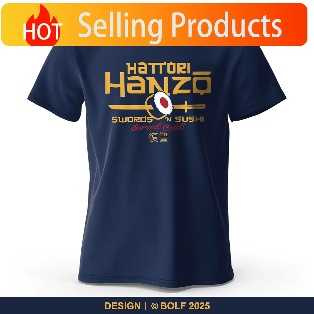 Hattori Hanzo Printed Men's T-Shirt 100% Cotton Oversized Anime Fashion Graphic Tees for Women Tops Streetwear Cultural Apparel