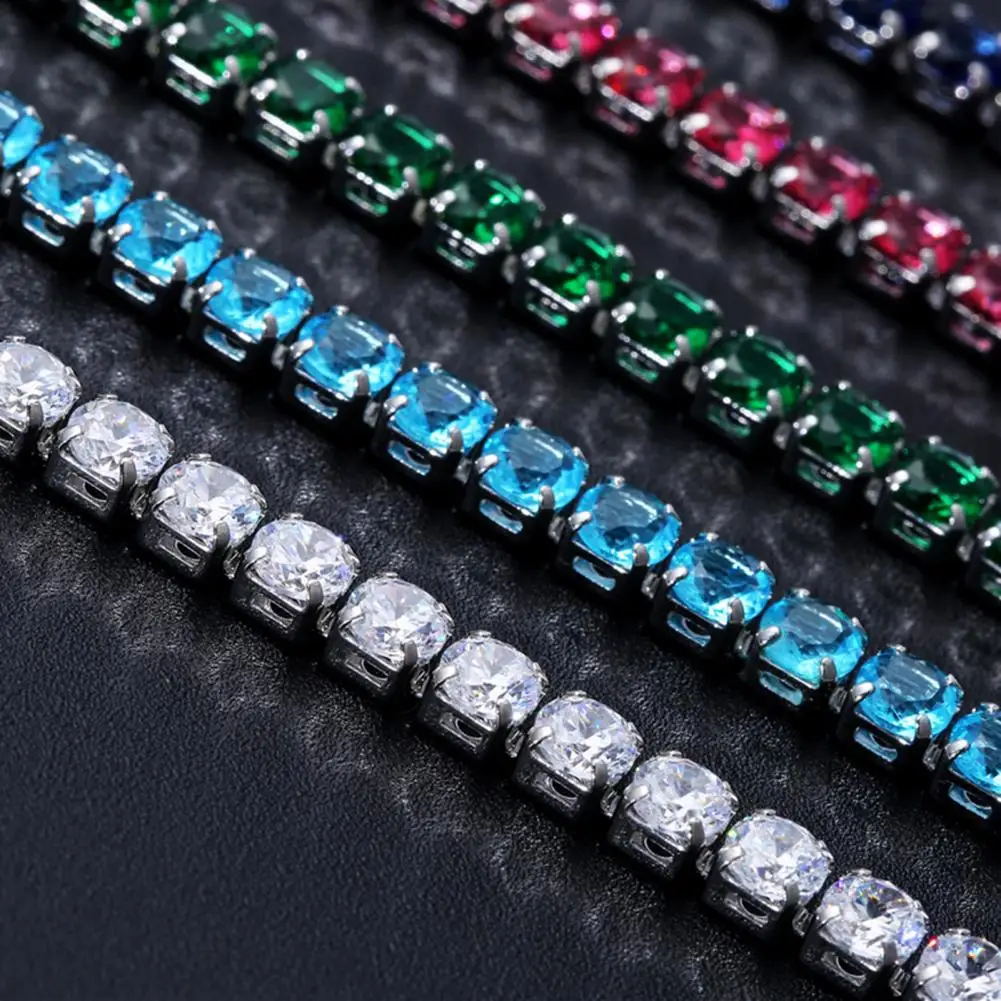 Rhinestone Bracelet Luster Beads Bracelet Women Wrist Chain Bracelet Shiny Tennis Bracelets Cubic Zirconia Crystal Bracelets