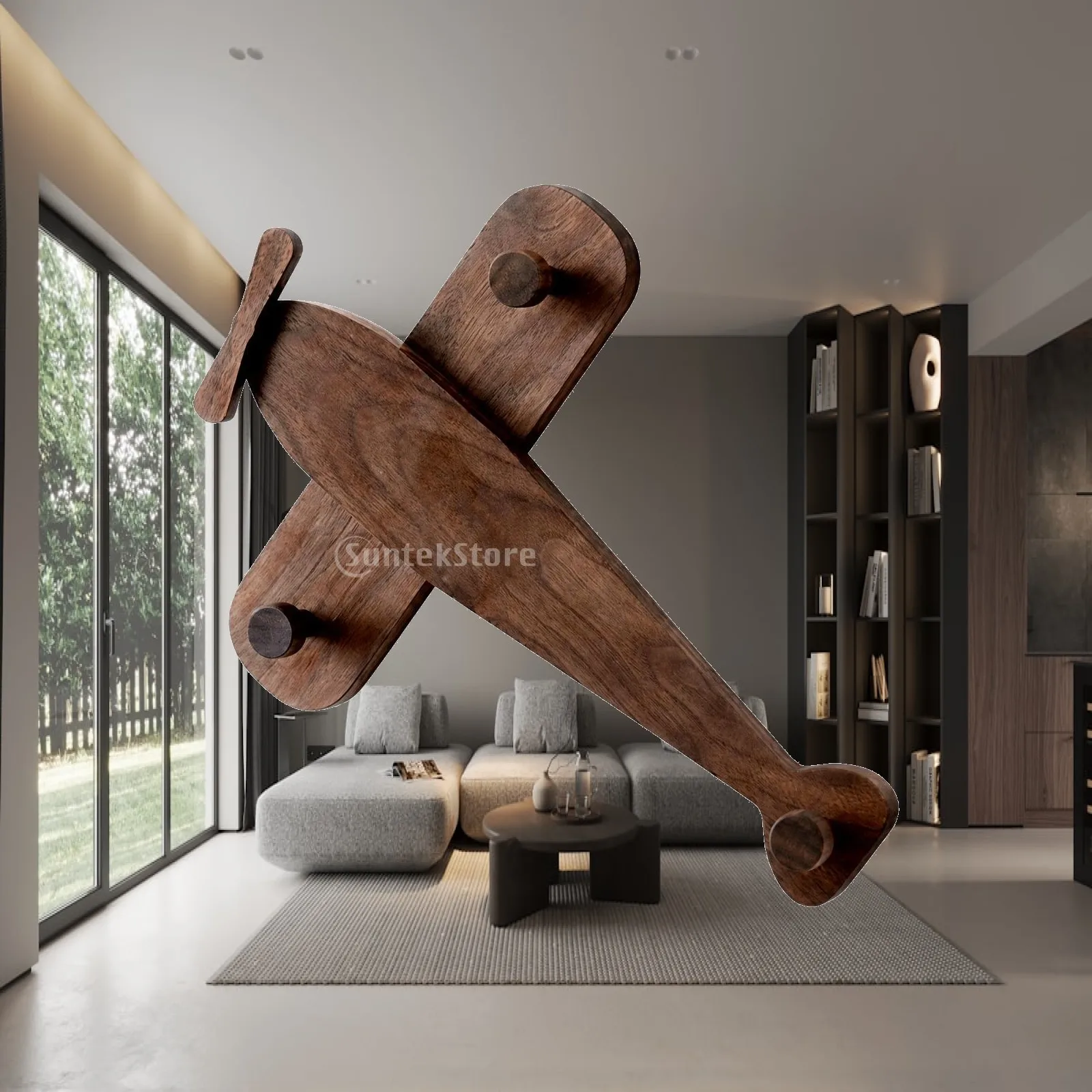 Airplane Design Walnut Wood Wall Hooks for Children Coats Hats Bags Organizer Storage Hook