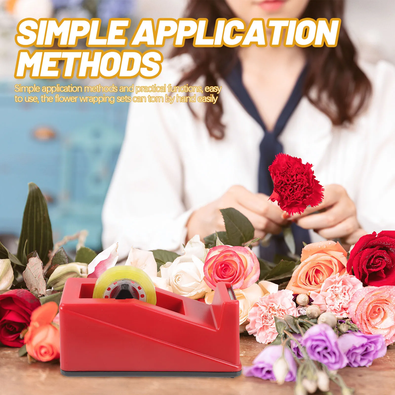 

Floral Tape Flower Wrapping Tape Dispenser Flower Wrapping Set Small R om Color Stem Wrap DIY Supplies Tapes Roll Packaging