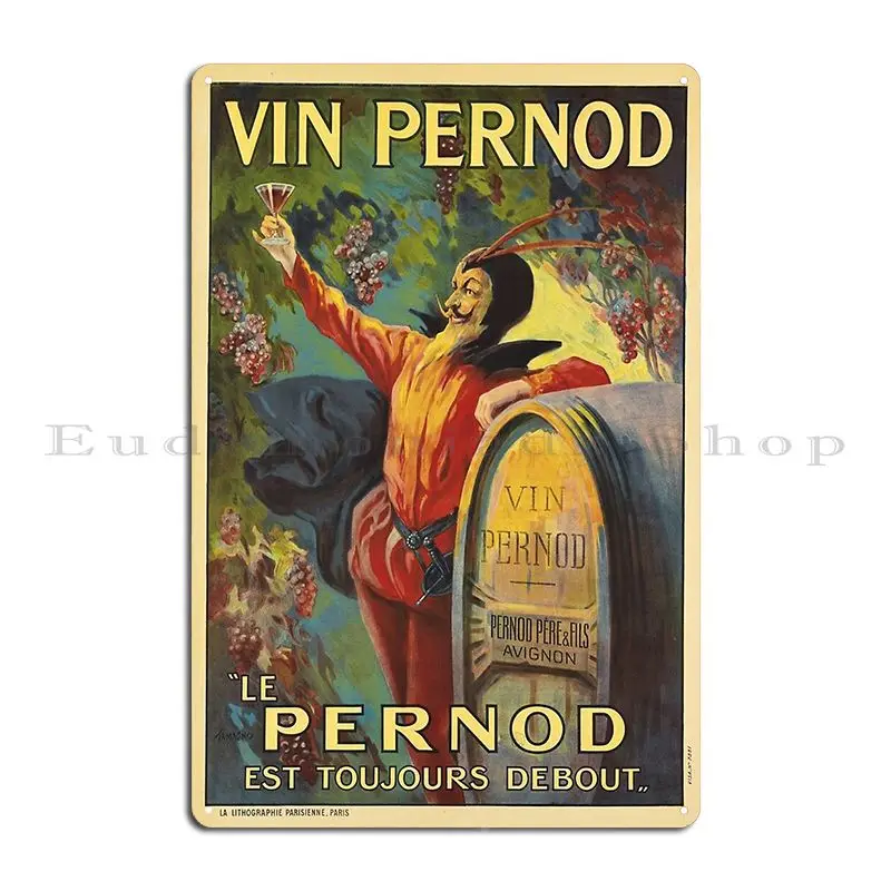 Francisco Tamagno Vin Pernod Food And Wine Alcoholic And Champagne Circa 1899 Metal Sign Plaques Wall Decor Tin Sign Poster