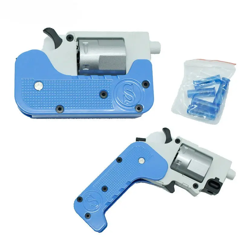 

NEW Revolver Gun Pistol Phantom Deformation Folding Soft Bullet Gun Metal Blaster Model For Adults Collection Boys Birthday Gift