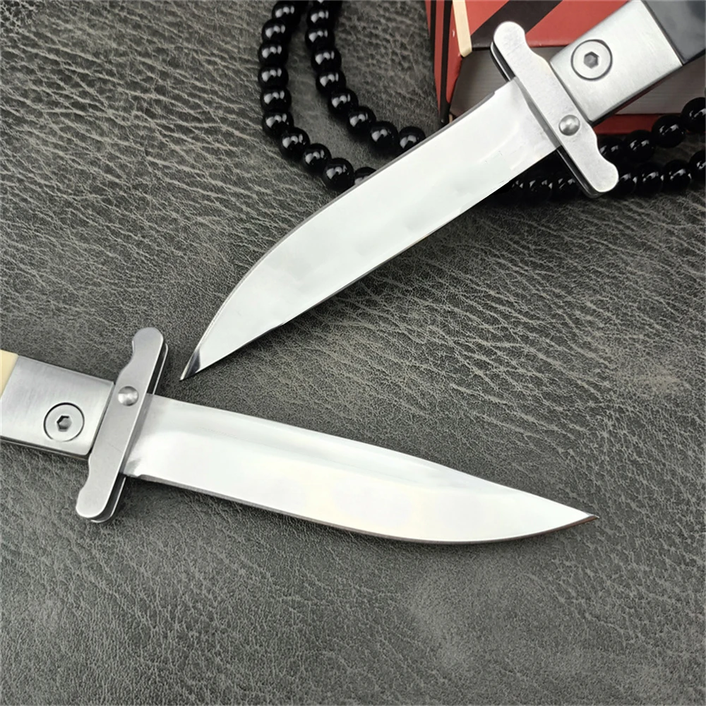 Outdoor Pocket Hunting Russian Finka NKVD Folding Knife 440C Blade ABS Handle with Nylon Sheath EDC Tools Tactical Knives