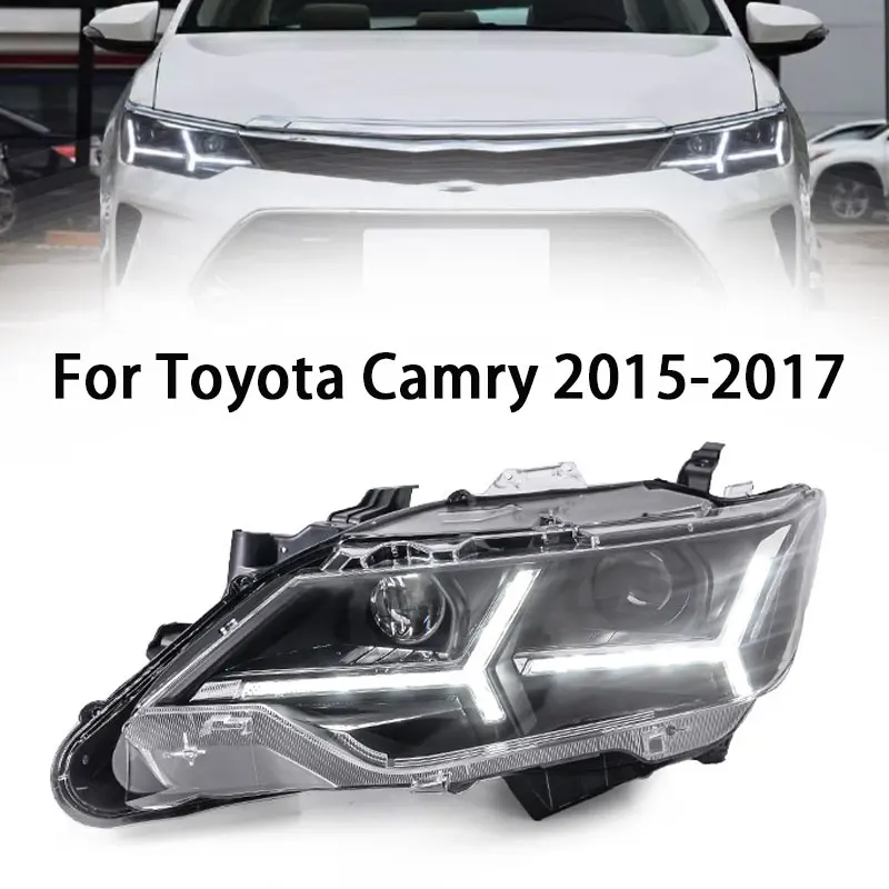 

Автомобильная фара для Toyota Camry 2015-2017 светодиодные фары DRL, ходовые огни Bi-Xenon Beam Противотуманные фары с ангельскими глазками Auto