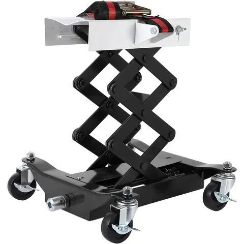 450 LBS Low Profile Transmission Jack - Heavy-Duty Auto Repair Lift with 7-23 Inch Height Range, 2M Safety Straps & 4 Brake Wheels for Safe, Smooth Repairs