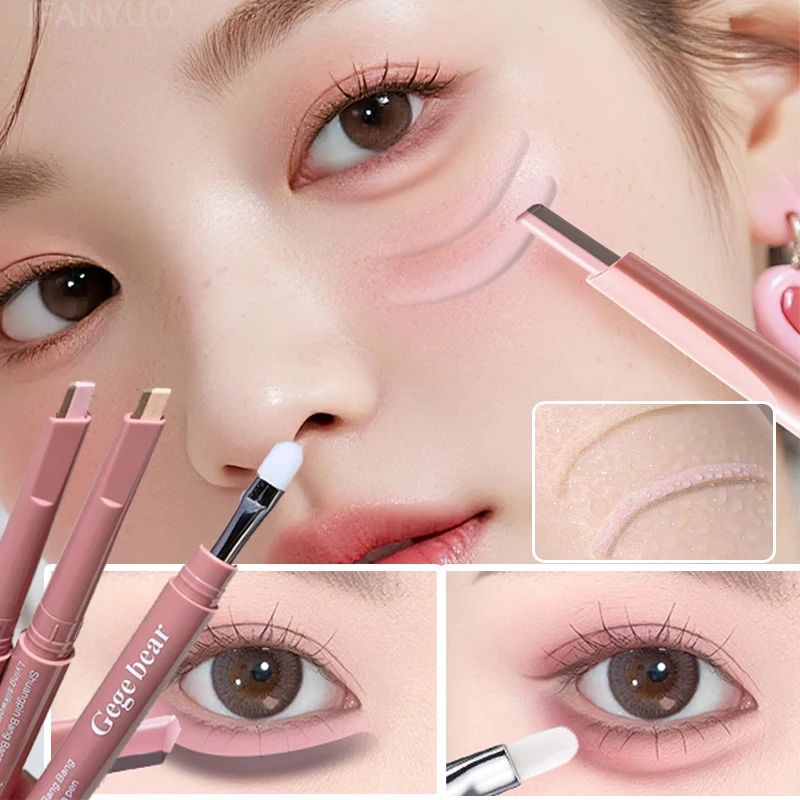 Brightening Aegyo Sal Pencil Waterproof Natural Dual-Tone Lying Silkworm Pen Under-Eye Highlighter Shadow Pen Contour Eye Makeup