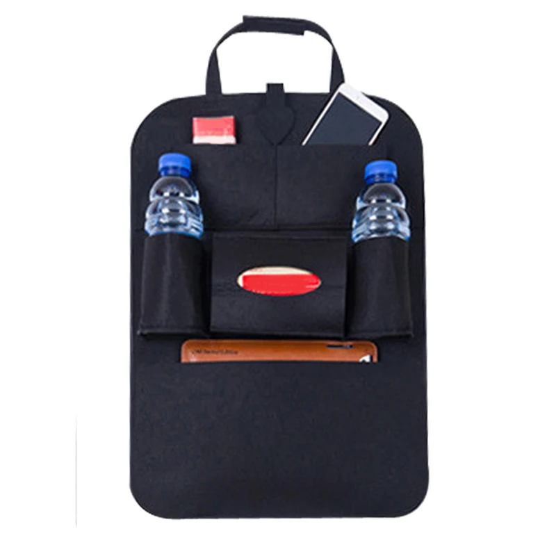

Car Storage Bag Seat Organizer Adjustable Straps Multi Compartment Foldable Rear Seat Protector Backrest Cover for