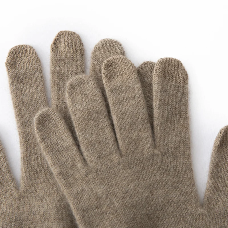 Women Light Thin 100% Cashmere Knit Gloves Touchscreen Finger Ribbed Cuff Fall Winter Warm Wrist Classic Special Offer Colors