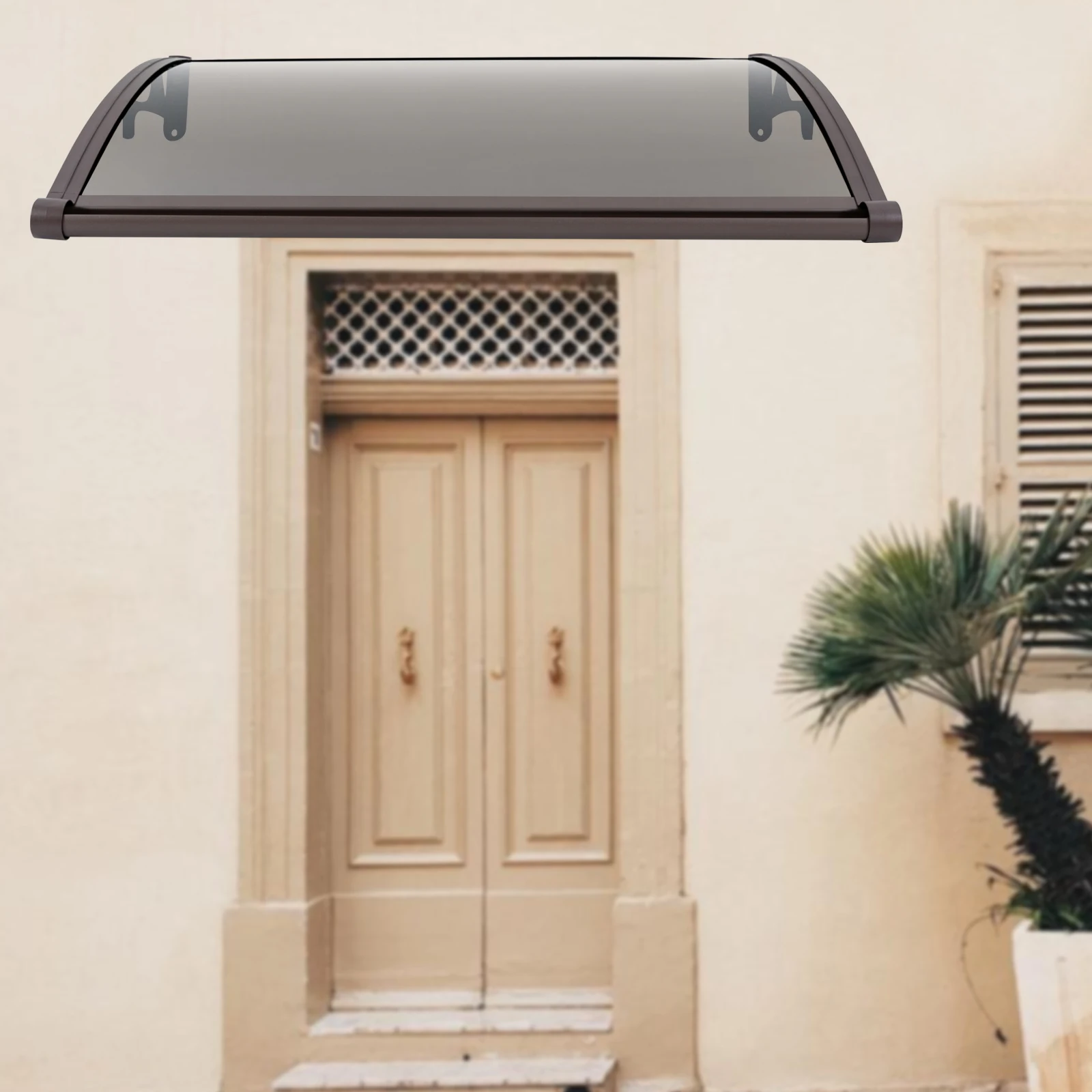 Front Door Canopy Roof Window Awning 41in Home Outdoor Rain Shelter Entry Garden Rain Clear Cover Uv Protection Drainage Channel