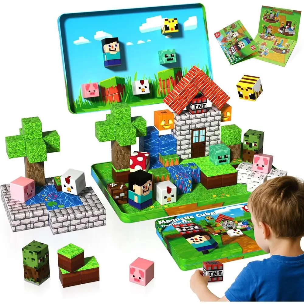 

Portable 60-Piece Magnetic Building Blocks Set for Kids, Ideal STEM Educational Toy for Ages 3+, Perfect Gift for Toddlers