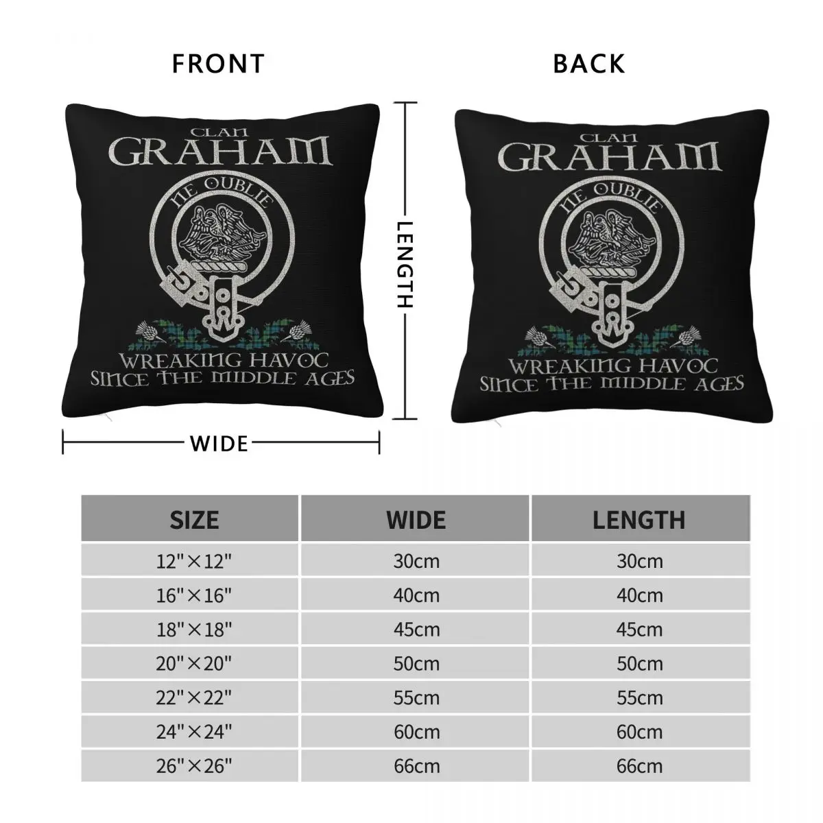 Clan Graham Of Menteith Crest Tartan Square Pillowcase Polyester Linen Velvet Pattern Zip Pillow Sofa Seater Cushion Cover 18