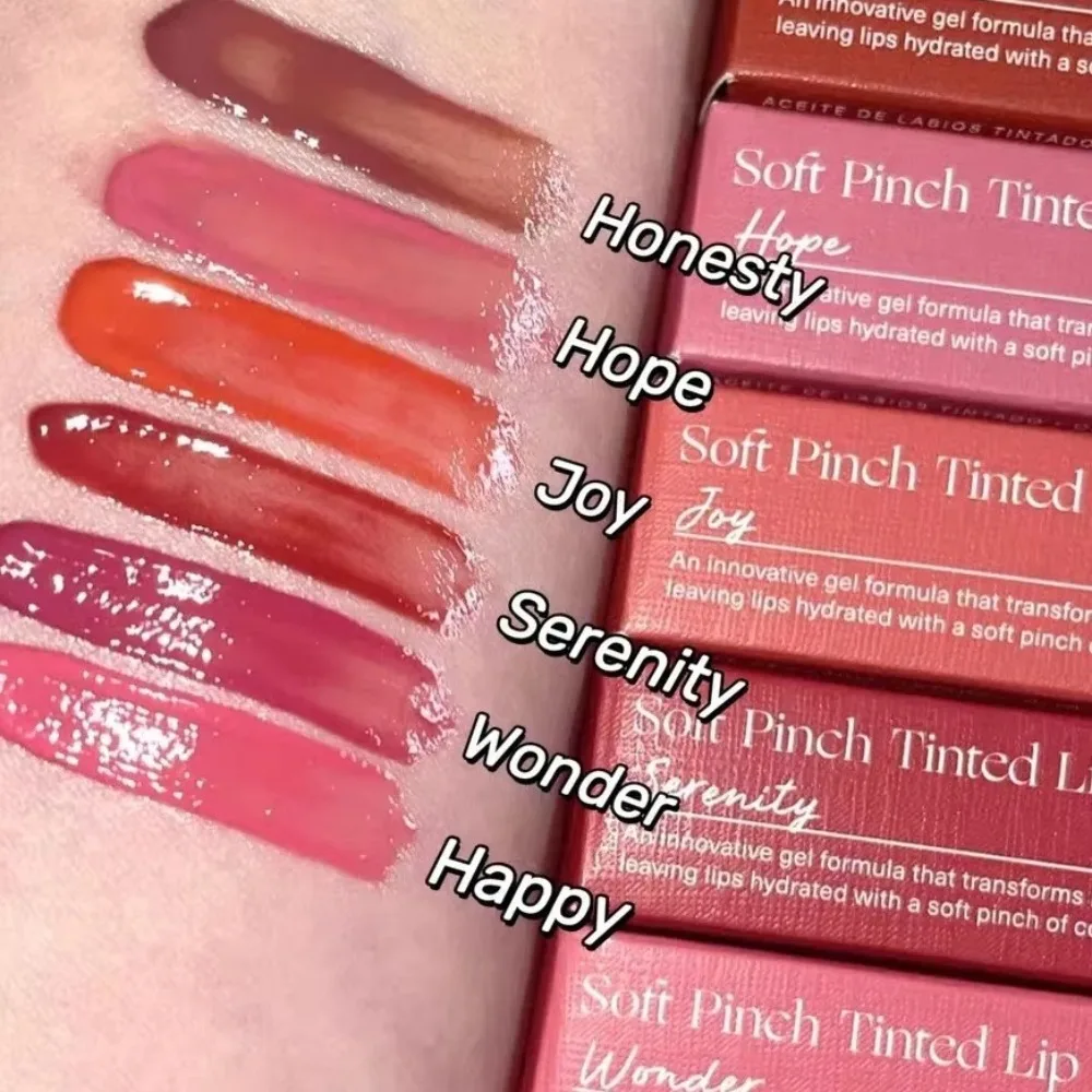 핫 3ml 립글로스 정직 평온 희망 워터리 라이트 리퀴드 립스틱 보습 틴티드 립 오일 풍성한 입술