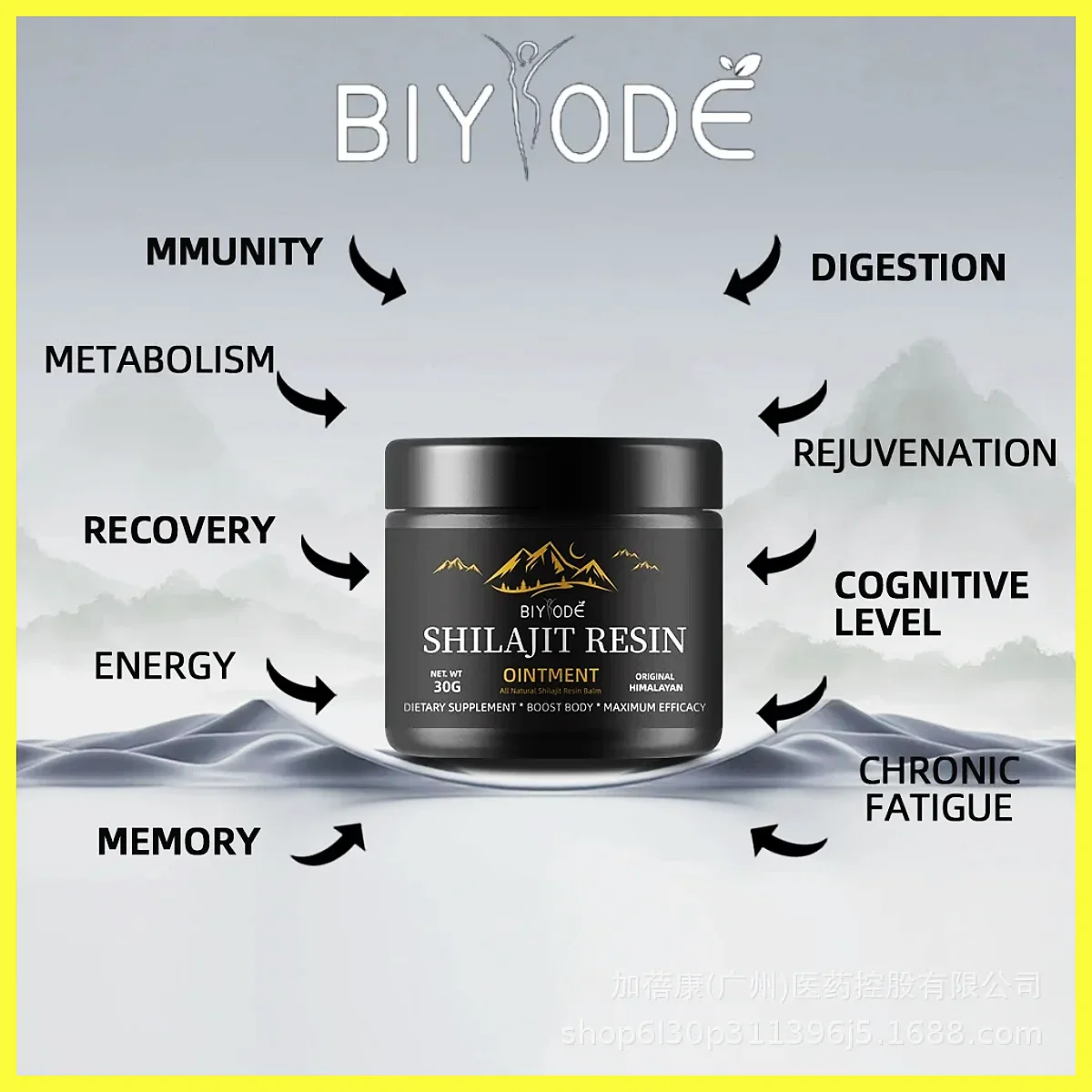 BIYODE High Purity Original Shilajit Mineral Supplements Resin With Spoon With 85+ Trace Minerals & Fulvic Acid energy