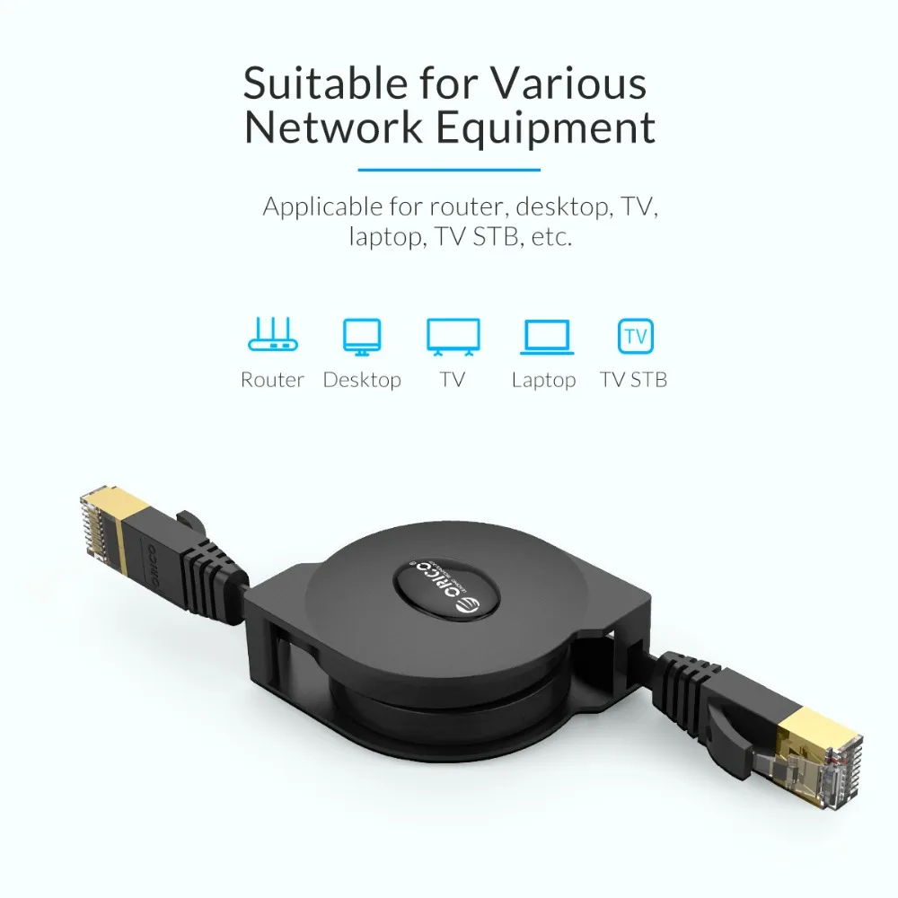 ORICO Gigabit Network Cable Portable Retractable Ethernet LAN Internet Network Cable for Laptop Router Network Cable 1000Mbps 2M