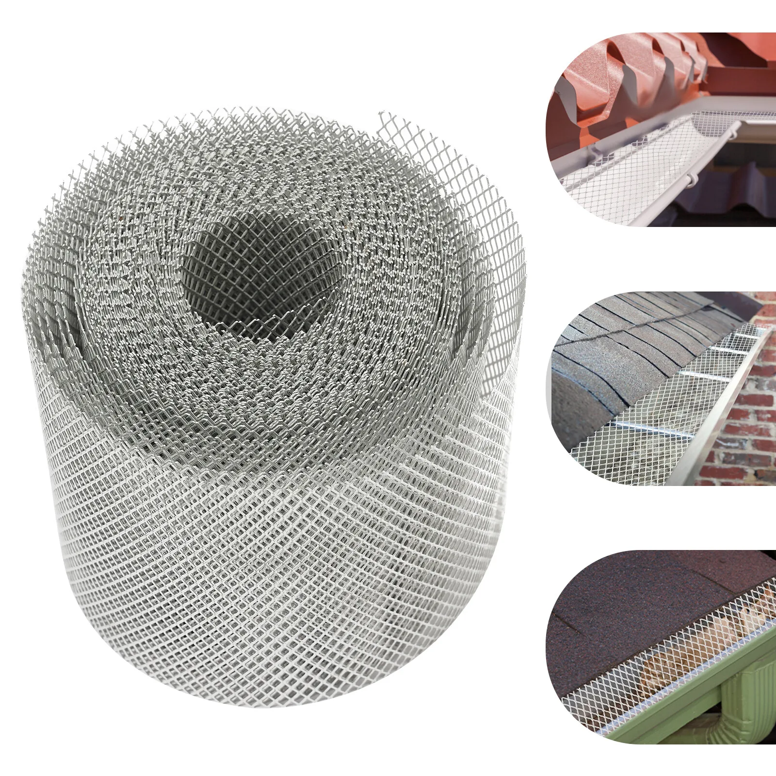 Gutter Guard 5in Wide 50ft Length Cover Mesh Leaf Debris Protection For Outdoor Use With Gloves