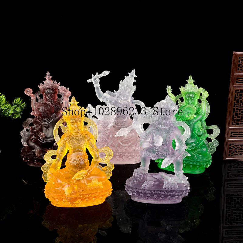 Glass Buddha statue manufacturer Esoteric Five-Directional Wealth Gods, Yellow Wealth God Buddha Statue Wholesale of Buddhist st
