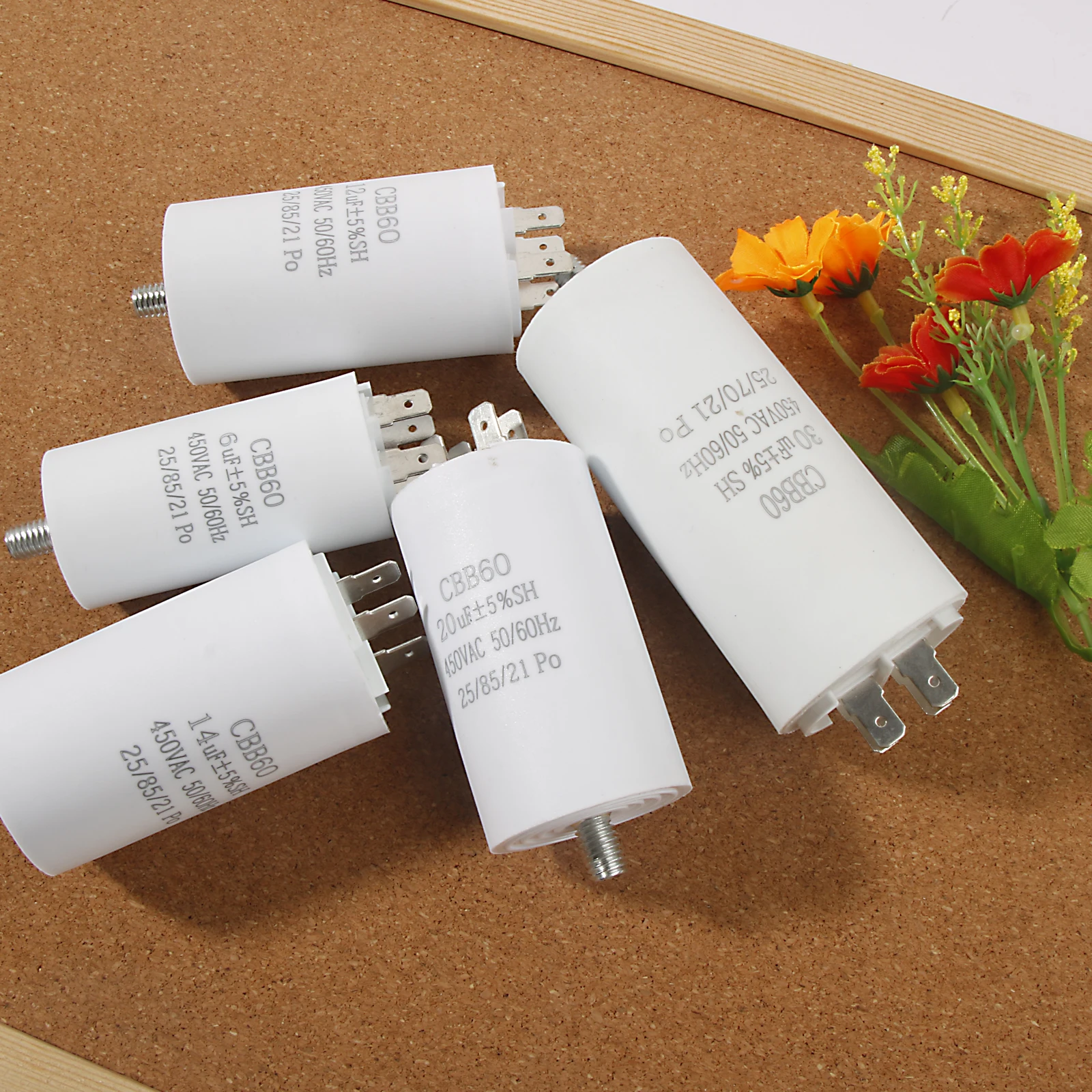 CBB60 Starting Capacitor 450V Double Insert Electric Replacement Motor Run Capacitors with screws For Air Compressor Water Pump