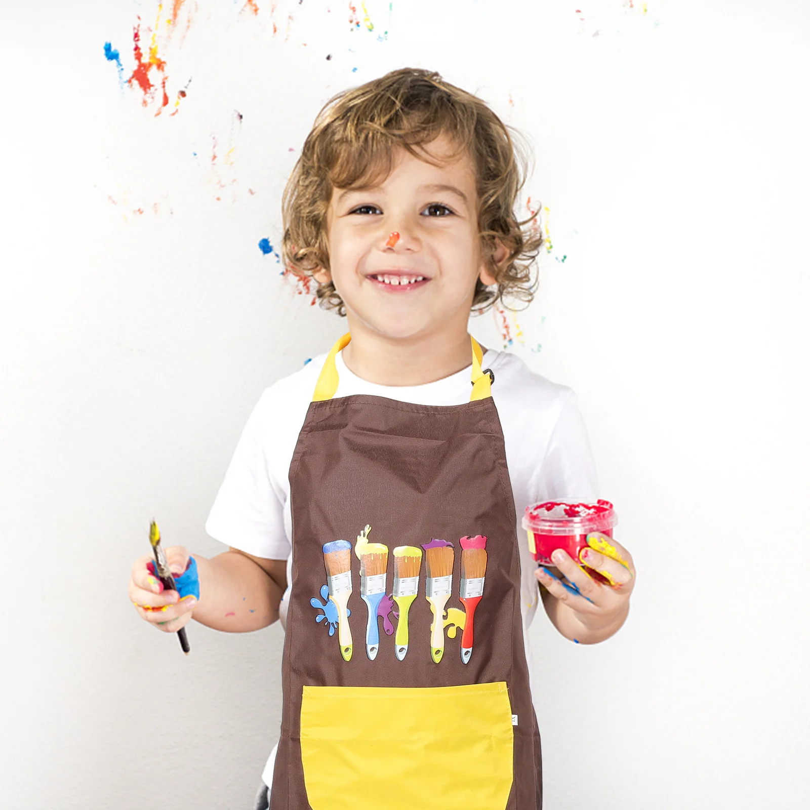 

2Pcs Waterproof Kids Apron PVC Art Painting Aprons for Children Cooking Drawing Bbq Protective Reusable Easy Clean 45x62cm