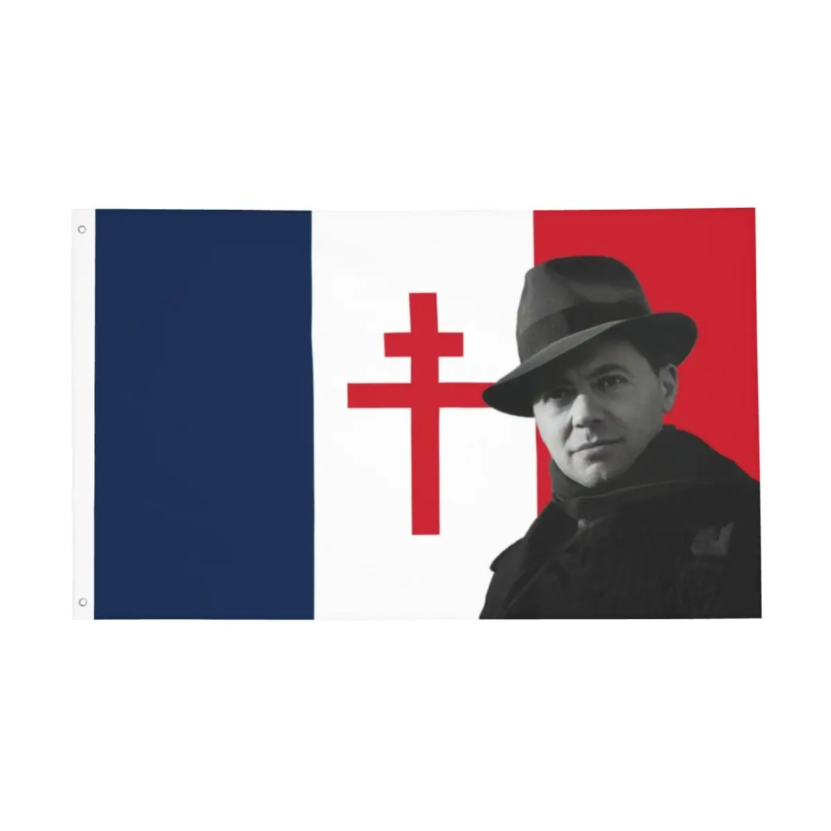 

Flag Of France Jean Moulin Croix De Lorraine Flag Decor 3x5FT Polyester Material With Metal Grommets Vibrant Colors Flowy