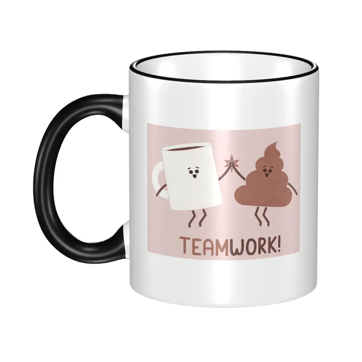 Teamwork Mug Funny Ceramic Coffee Cups Tea Mugs Milk Cup Drinkware Gifts for Friends
