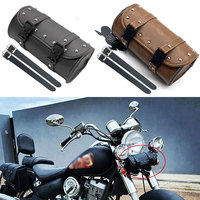 Motorcycle Retro Tool Bag Handlebar Bag Fork Barrel Bag Leather Storage Bag for Sportster Yamaha Honda Kawasaki Suzuki Ducati