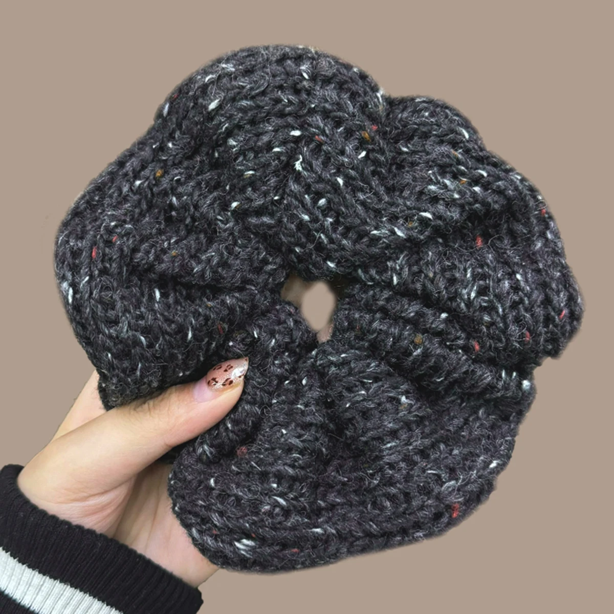 AWAYTR Wool Knitted Cute Scrunchie Women Girls Elastic Hair Rubber Band Hair Accessories Tie Hair Ring Rope Headdress Ornament