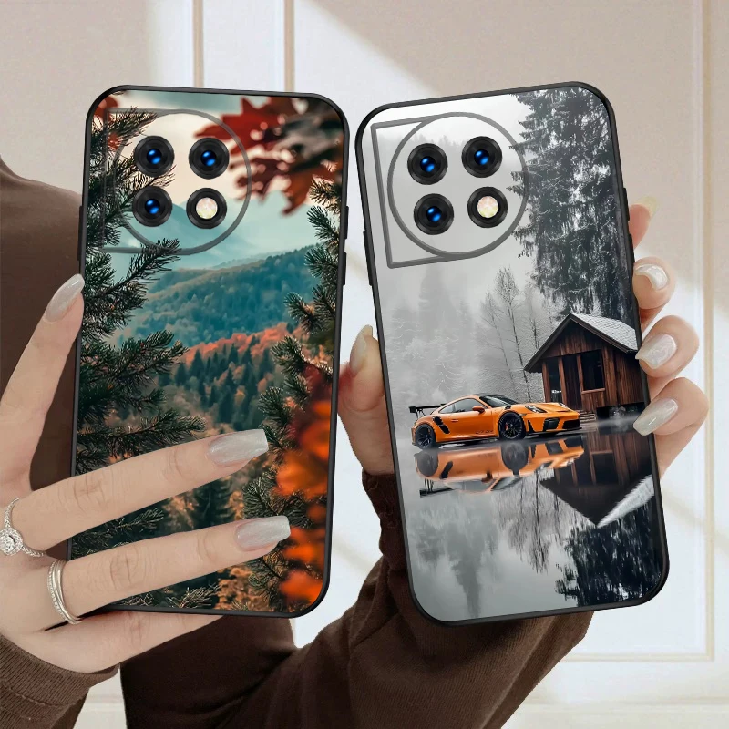 Modello di paesaggio trasparente per OnePlus 8 9 11 12 13 10 Pro 9RT 8T 12R Ace 3 5 2V Nord CE 4 Lite N20 30 200 custodia morbida in silicone
