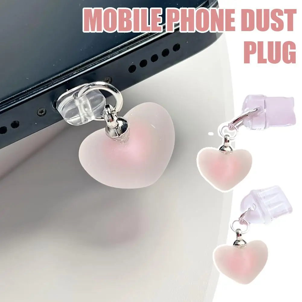 Heart Shaped Phone Dust Plug Pendant Plastic Love Suitable For /type-c Universal Phone Accessories Z5b6