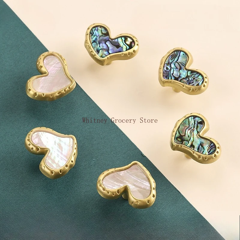 factory-direct-sales-modern-simple-wardrobe-door-shell-single-hole-handle-children's-room-heart-drawer-furniture-brass-handle