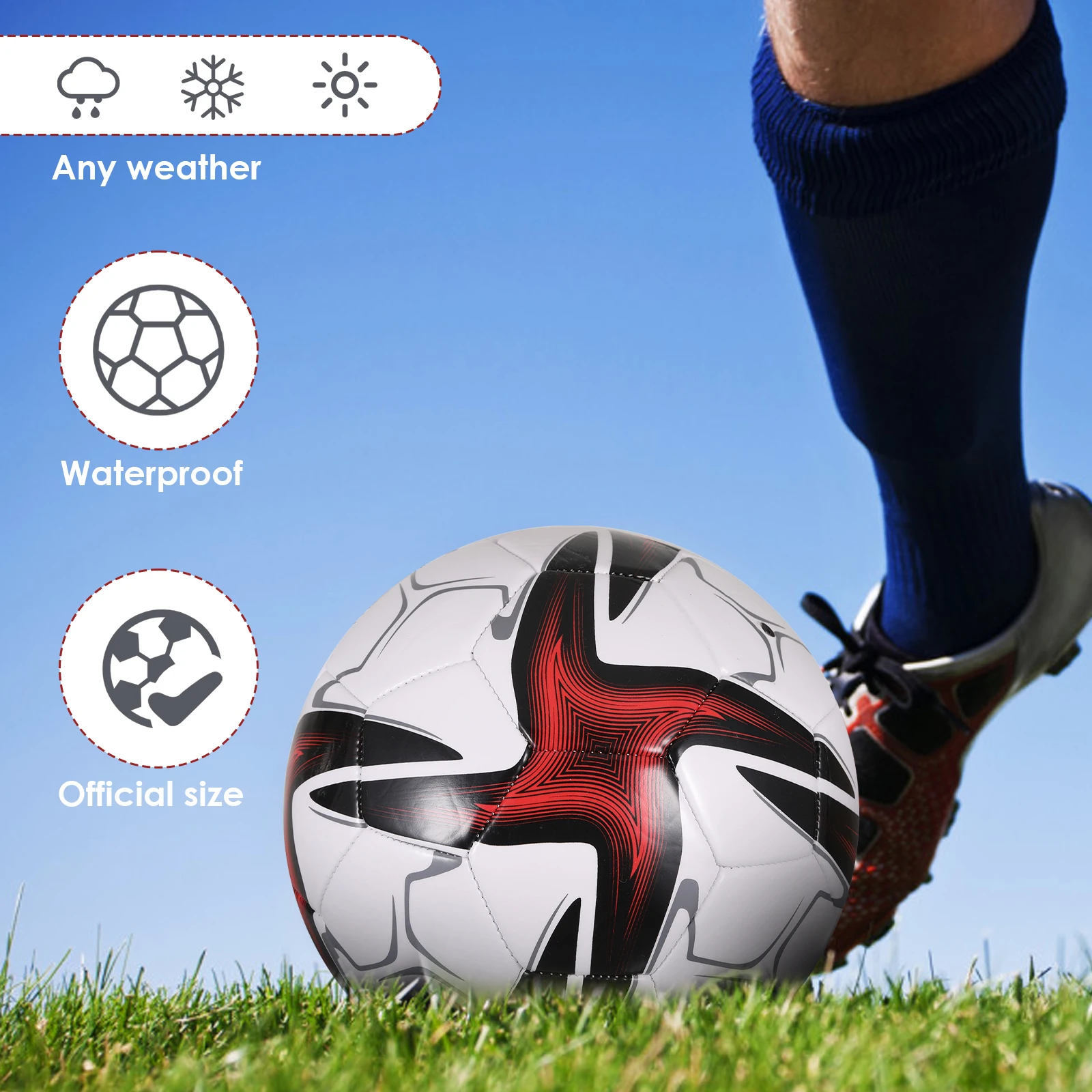 Size 5 Soccer Ball For Professional Training and Competition Ball Sessions Soft PVC Thickened Cover For Smooth Handling Football