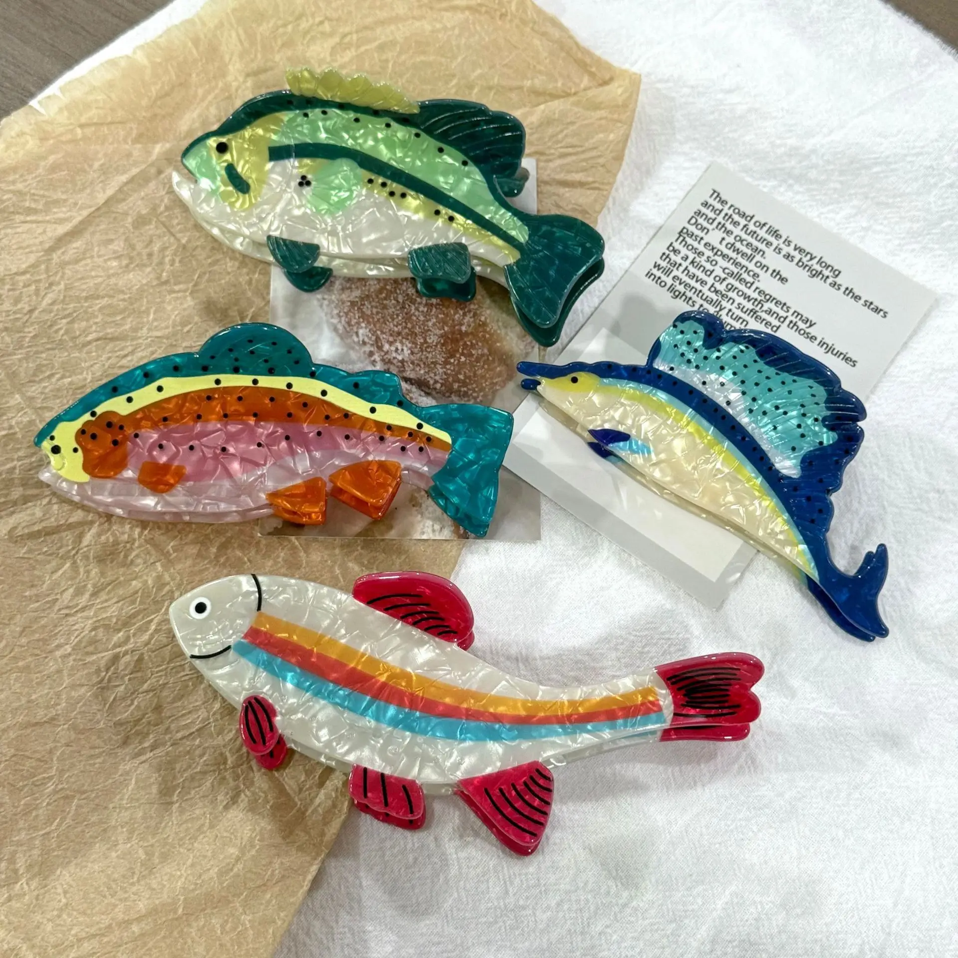 2025 ใหม่Ocean SeriesอะคริลิคผมClawสัตว์Tropical Fish Clawคลิปฤดูร้อนปูคลิปผมสําหรับหญิงสาวอุปกรณ์เสริมผม