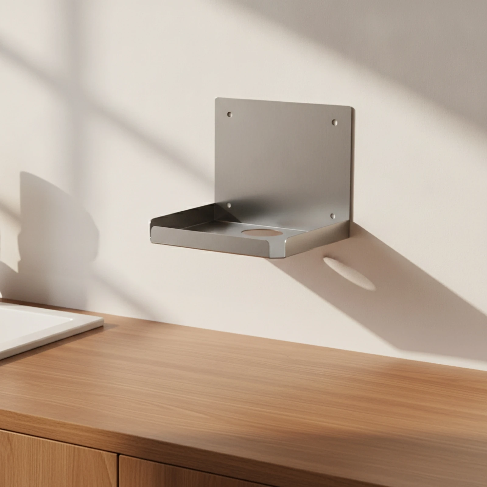 Shelf Bracket with Tray Space-Saving Stainless Steel Shelf Bracket Support Brackets Long-Lasting Industrial for Restaurants