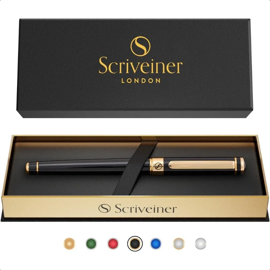 

Black Lacquer Rollerball Pen Stunning Luxury Pen Real Gold Plating Schmidt Ink Refill Best Roller Ball Gift Set for Men Women P