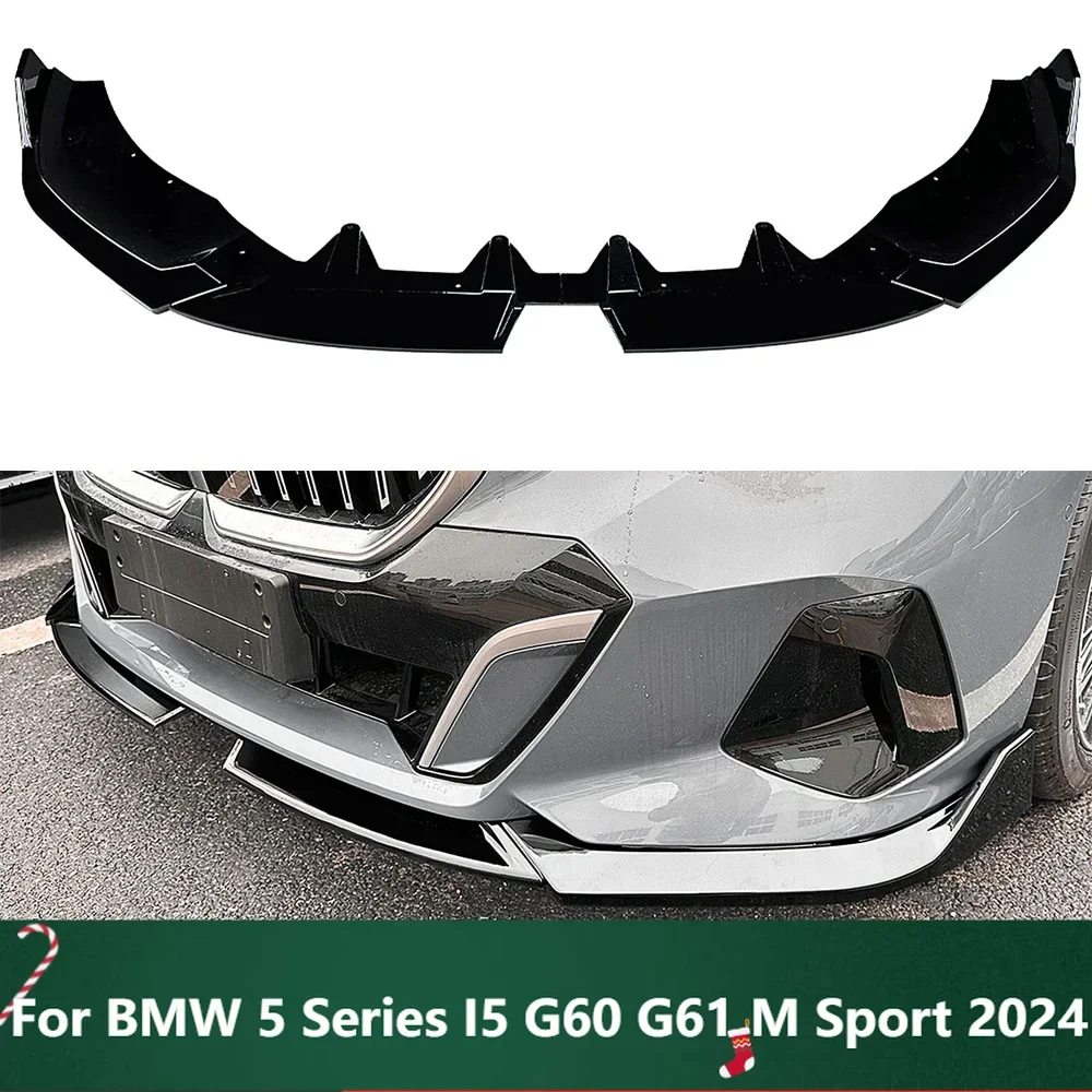 

New！Front Bumper Spoiler Lip Carbon Fiber Look/Gloss Black Lower Splitter Body Protector For BMW 5 Series I5 G60 G61 M Sport 202