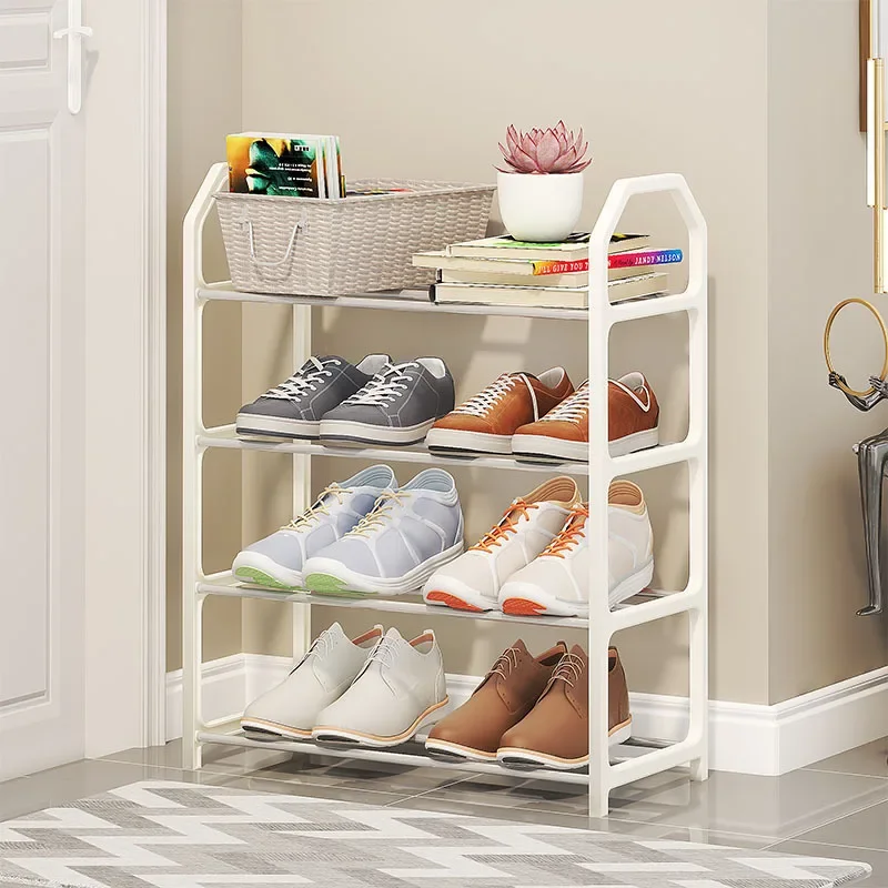 Simple Assembly Metal Shoe Rack 3/4 Tier Home Bedroom Shoe Rack Organizer Multi-layer Home Furniture Organizer Storage Cabinet