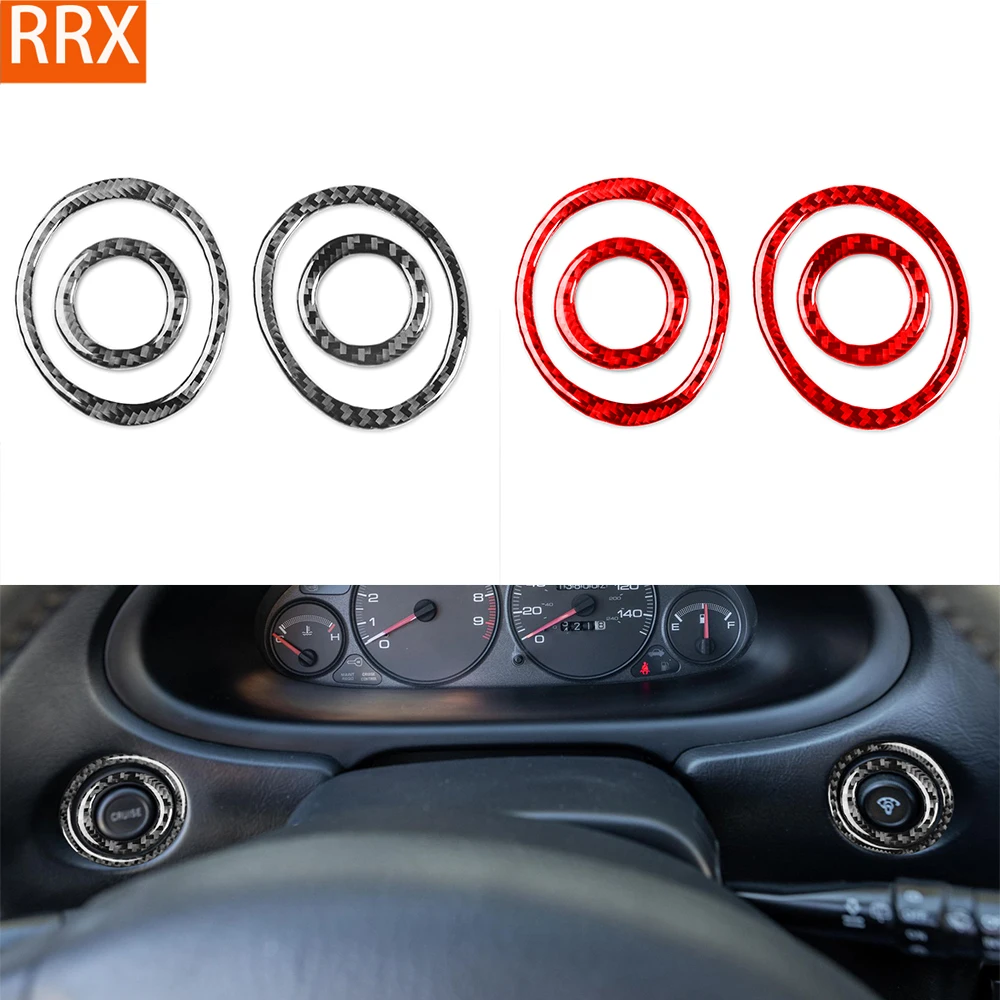 For Acura Integra 1994-2001 Real Carbon Fiber Stickers Central Time Display Panel Frame Car Accessories Interior decorative